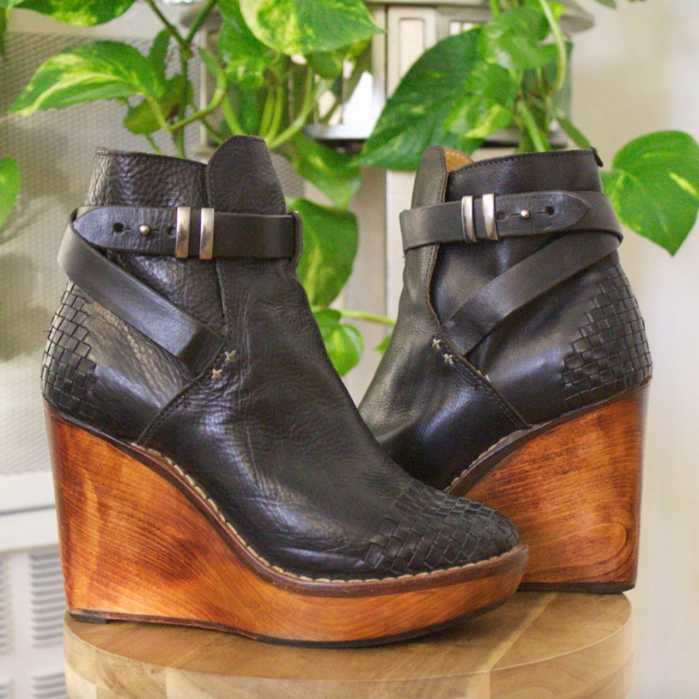 Rag & Bone Leather and Wood Boots
